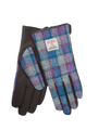 Harris Tweed Ladies Gloves Grey/Lilac Check (GA)