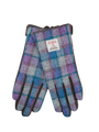 Harris Tweed Ladies Gloves Grey/Lilac Check (GA)