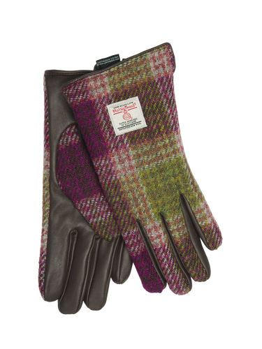 Harris Tweed Ladies Gloves - Heather Check (GA)