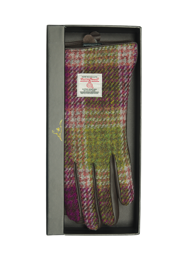 Harris Tweed Ladies Gloves Heather Check (GA)