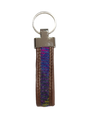 Harris Tweed Loop Keyring A0114 Brown Leather