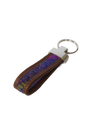 Harris Tweed Loop Keyring A0114 Brown Leather
