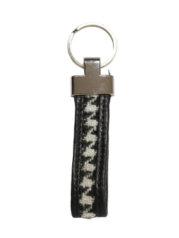 Harris Tweed Loop Keyring HO63 Black Leather