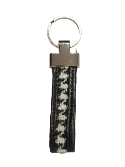 Harris Tweed Loop Keyring HO63 Black Leather