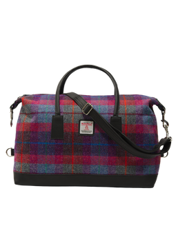 Harris Tweed Luggage Bag A0115 (Black Leather)