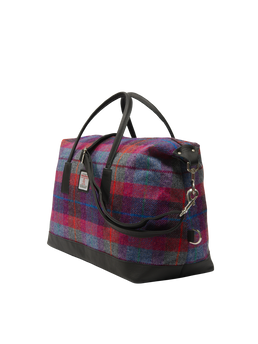 Harris Tweed Luggage Bag A0115 (Black Leather)