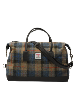 Harris Tweed Luggage Bag A0162 (Black Leather)