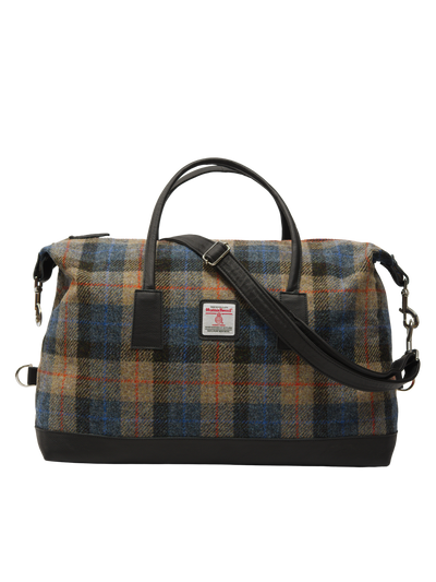 Harris Tweed Luggage Bag A0162 (Black Leather)