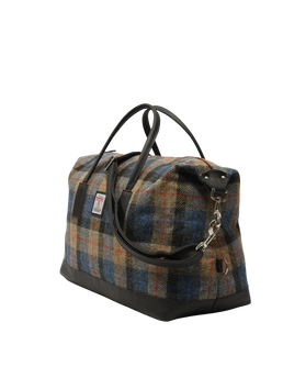 Harris Tweed Luggage Bag A0162 (Black Leather)