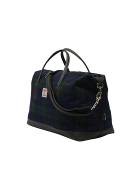 Harris Tweed Luggage Bag - A020 (Black Leather)