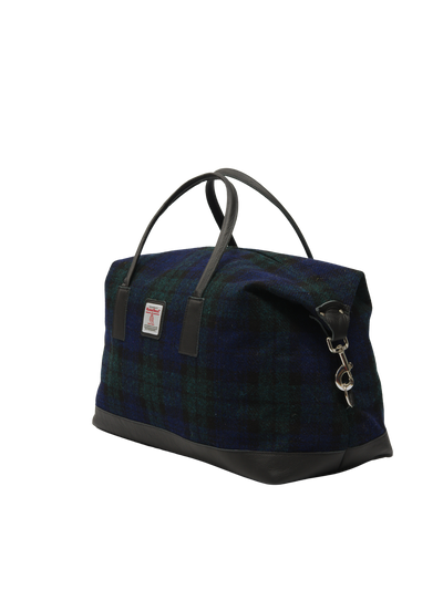Harris Tweed Luggage Bag - A020 (Black Leather)