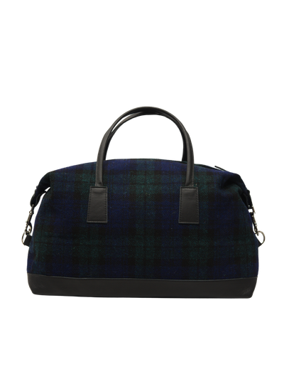 Harris Tweed Luggage Bag - A020 (Black Leather)