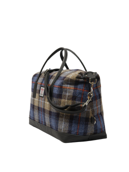 Harris Tweed Luggage Bag A072 (Black Leather)