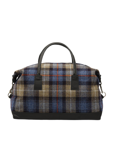 Harris Tweed Luggage Bag A072 (Black Leather)