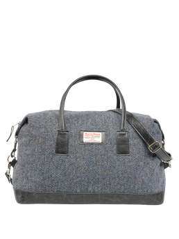 Harris Tweed Luggage Bag BC1 (Black Leather)
