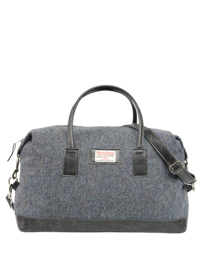 Harris Tweed Luggage Bag BC1 (Black Leather)