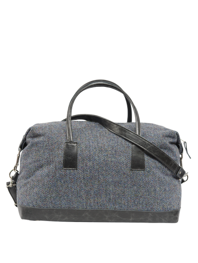 Harris Tweed Luggage Bag BC1 (Black Leather)