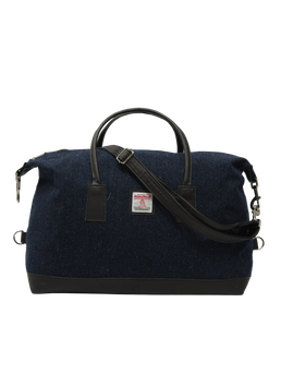 Harris Tweed Luggage Bag - HB104 (Black Leather)