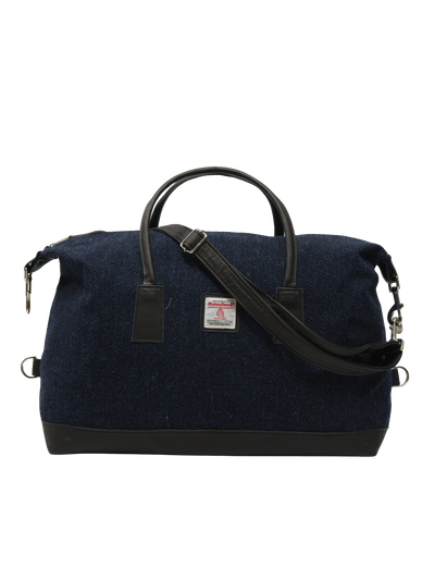 Harris Tweed Luggage Bag - HB104 (Black Leather)