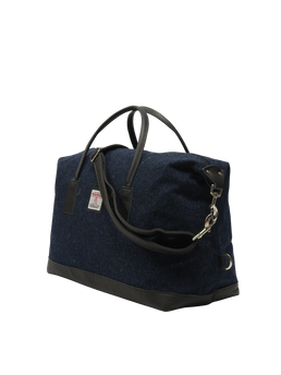 Harris Tweed Luggage Bag - HB104 (Black Leather)