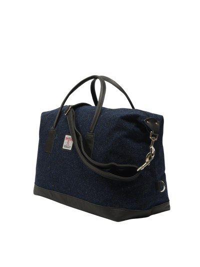 Harris Tweed Luggage Bag - HB104 (Black Leather)