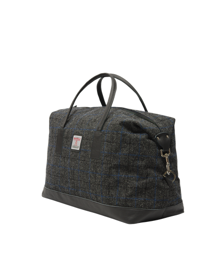 Harris Tweed Luggage Bag - HB104 (Black Leather)