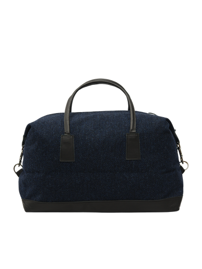 Harris Tweed Luggage Bag - HB104 (Black Leather)