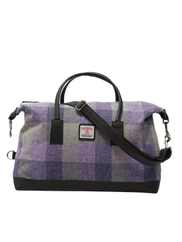 Harris Tweed Luggage Bag HB156 (Black Leather)