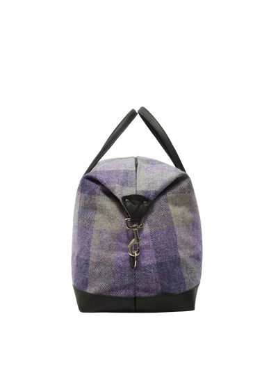 Harris Tweed Luggage Bag - HB156 (Black Leather)