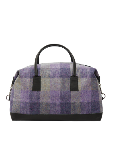 Harris Tweed Luggage Bag - HB156 (Black Leather)