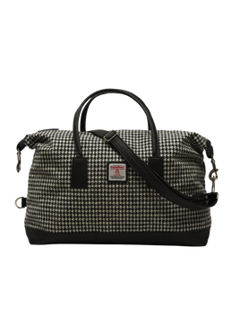 Harris Tweed Luggage Bag - HO63 (Black Leather)