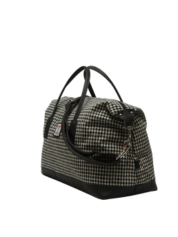 Harris Tweed Luggage Bag - HO63 (Black Leather)