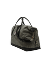 Harris Tweed Luggage Bag - HO63 (Black Leather)