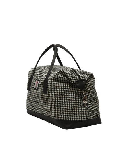 Harris Tweed Luggage Bag - HO63 (Black Leather)