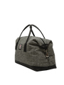 Harris Tweed Luggage Bag - HO63 (Black Leather)