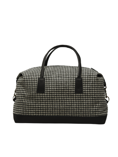 Harris Tweed Luggage Bag - HO63 (Black Leather)