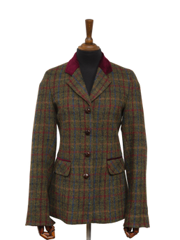 Harris Tweed Maggie Jacket Green/Burgundy Multi