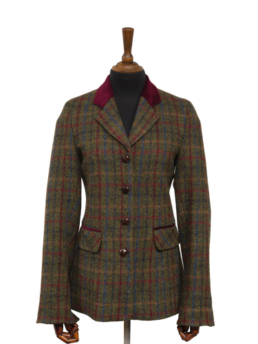 Harris Tweed Maggie Jacket - Green/Burgundy Multi