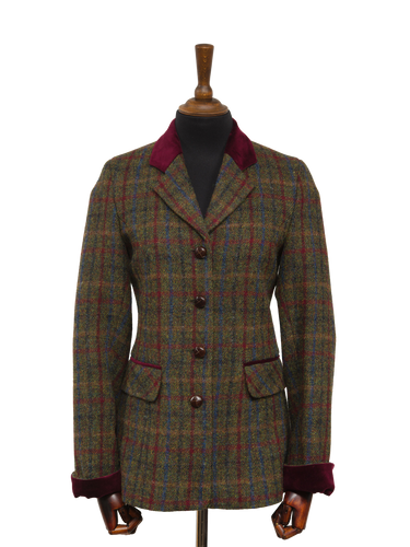 Harris Tweed Maggie Jacket - Green/Burgundy Multi