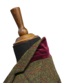 Harris Tweed Melanie Jacket Moss Green w/Red Overcheck