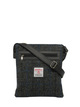 Harris Tweed St Clements Bag A0255 (Black Leather)
