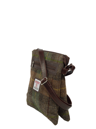 Harris Tweed St Clements Bag A086 (Brown Leather)