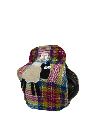Harris Tweed Tea Cosy - Pink Turquoise Check Sheep
