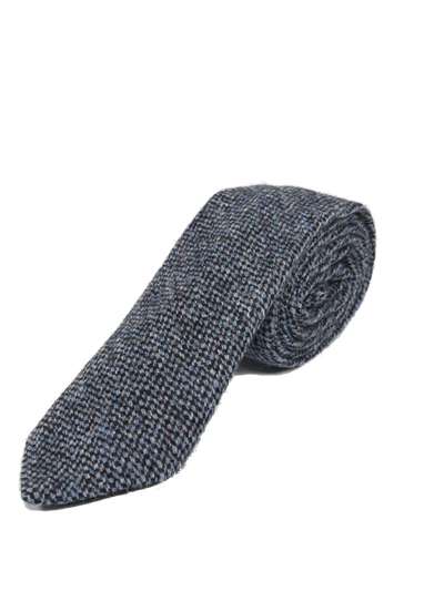 Harris Tweed Tie - Blue Barleycorn