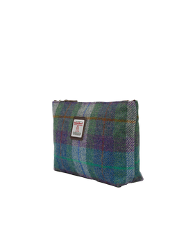 Harris Tweed Toiletries Bag A0173 Brown Leather