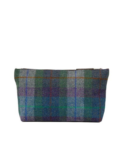 Harris Tweed Toiletries Bag - A0173 Brown Leather