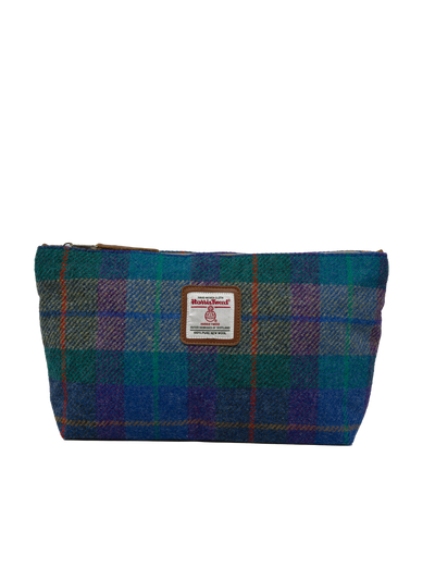 Harris Tweed Toiletries Bag - A085 (Tan Leather)