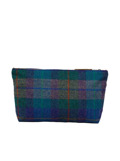 Harris Tweed Toiletries Bag - A085 (Tan Leather)