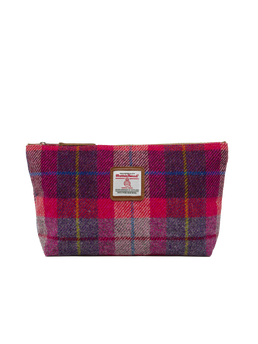 Harris Tweed Toiletries Bag A088 (Tan Leather)