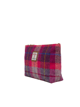 Harris Tweed Toiletries Bag A088 (Tan Leather)